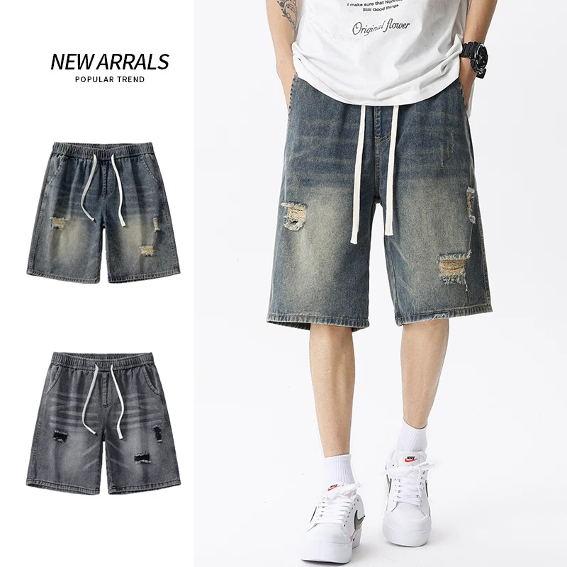 Men'S Shoes For Jeans - Letnie cienkie spodenki jeansowe męskie retro
