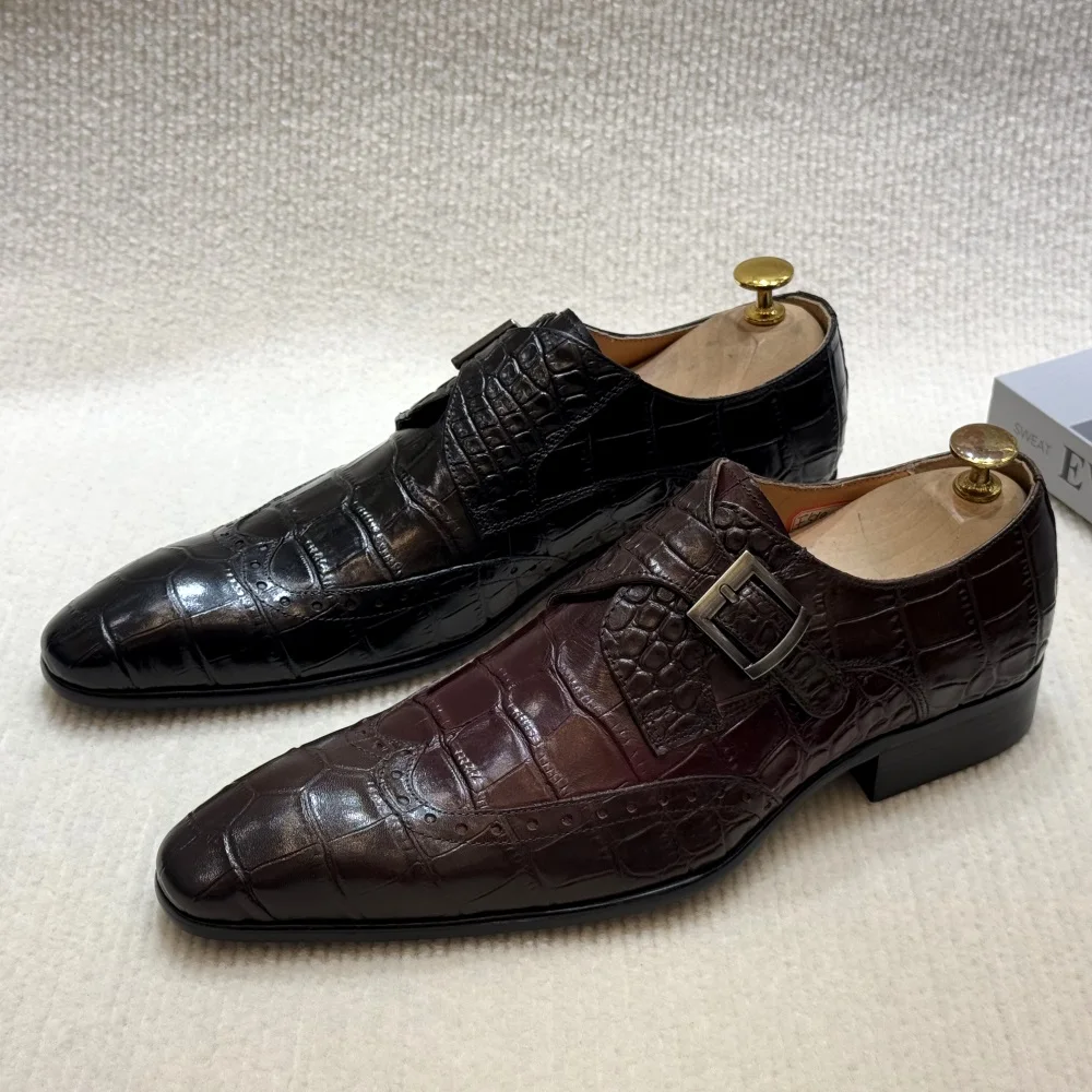 Monk Strap Shoe - FELIX CHU Męskie wsuwane formalne mokasyny