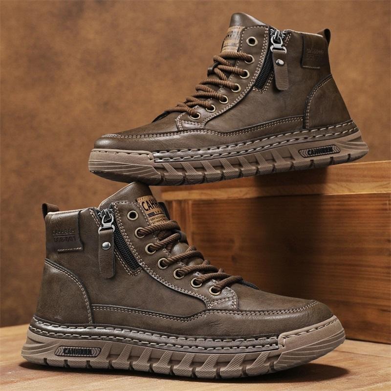 Men'S Shoes Low Top - Męskie skórzane buty za kostkę na