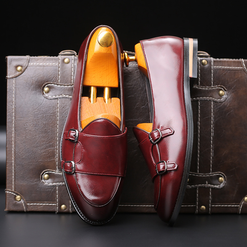 Monk Strap Shoe - Męskie mokasyny, nowe, ręcznie robione, retro,