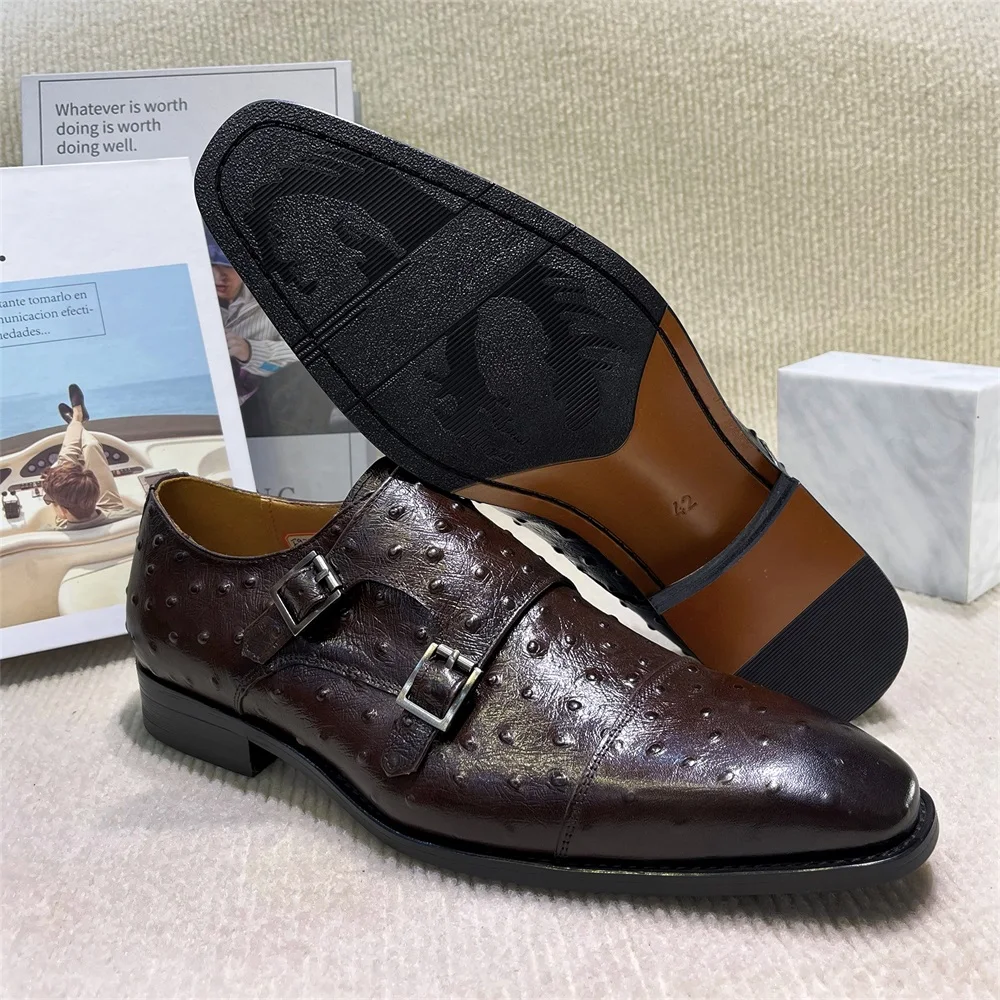 Monk Strap Shoe - Męskie buty ze szpiczastym wzorem w