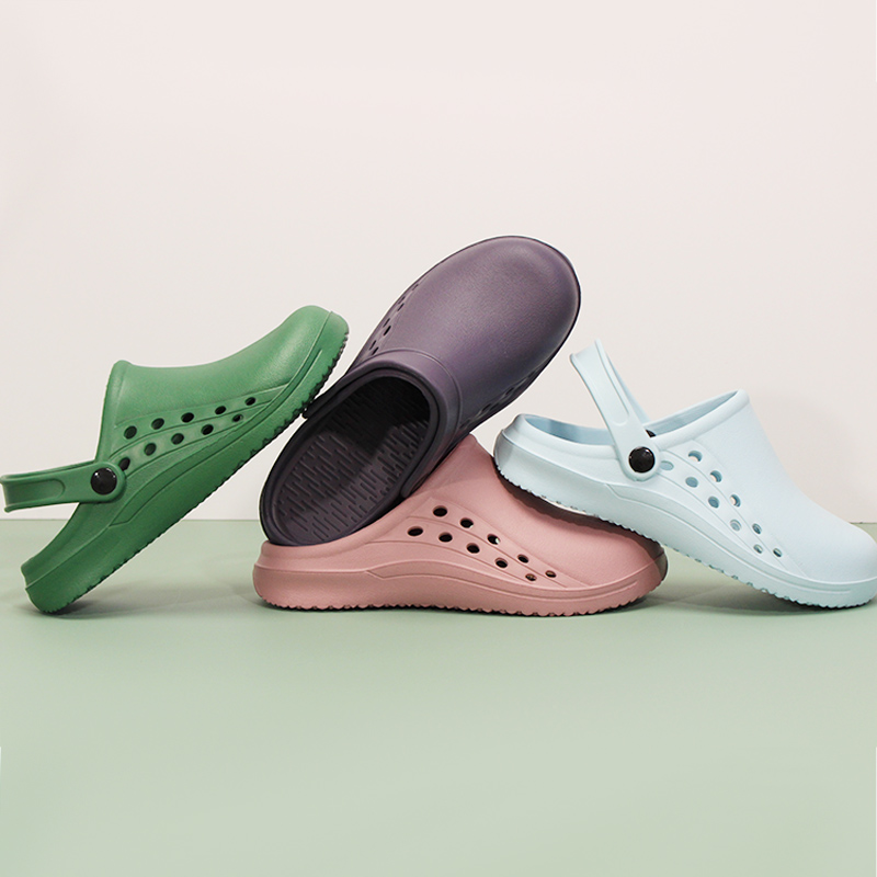 Men Shoes For Office Work - Klapki medyczne jednokolorowe, wsuwane, dla lekarzy