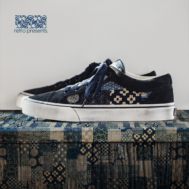Men'S Shoes Japanese Brand - Maden japońskie Retro z nadrukiem płócienne