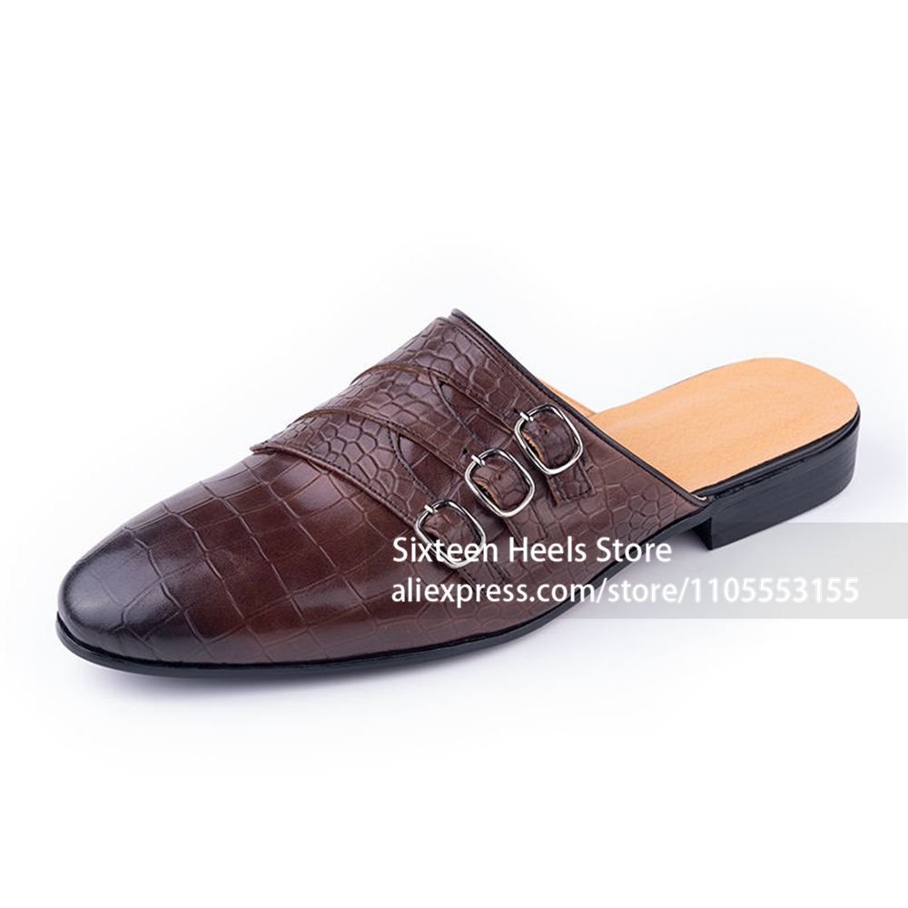 Monk Strap Shoe - Męskie klapki typu monk strap, bez