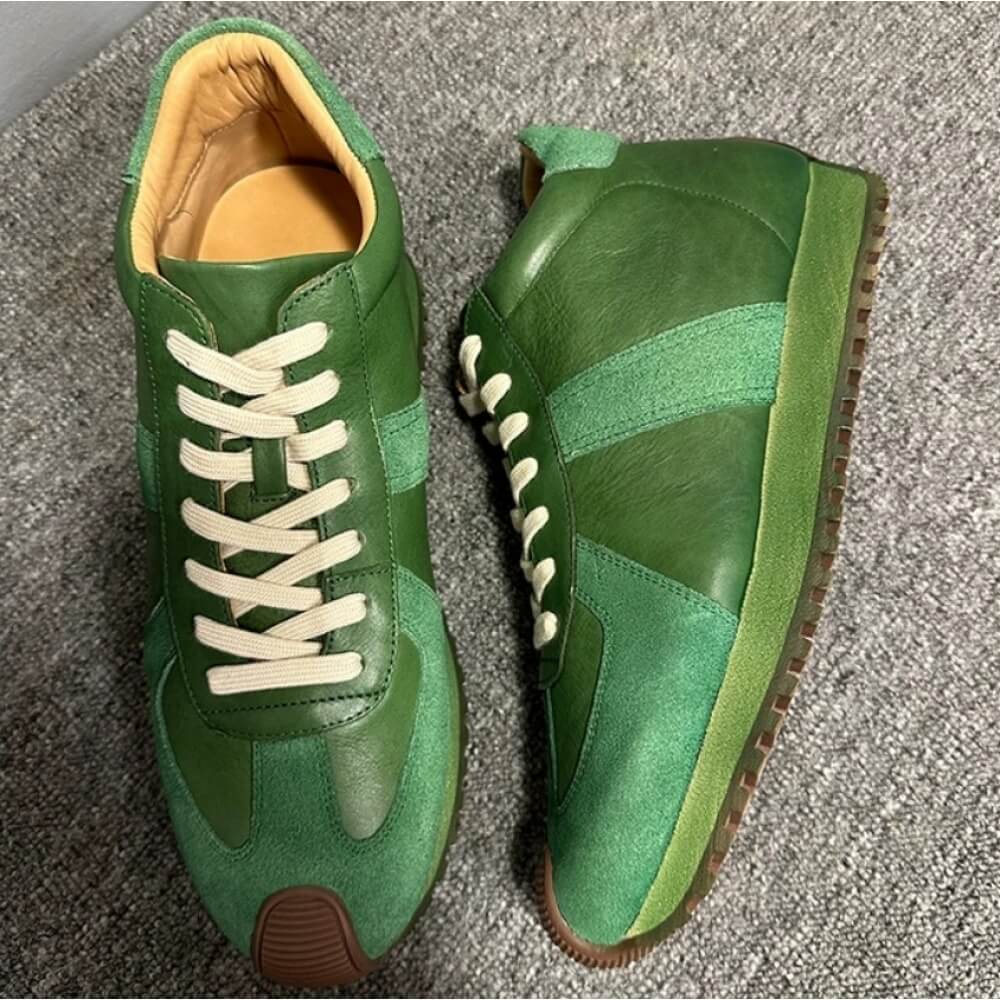 Retro zielone skórzane i zamsz – Men'S Shoes Green And White recenzja i cena