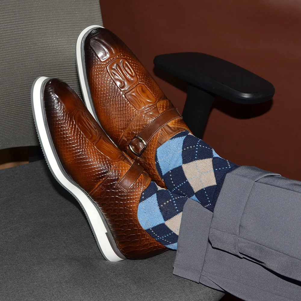 Męskie buty casual biznesowe z – Monk Strap Shoe recenzja i cena
