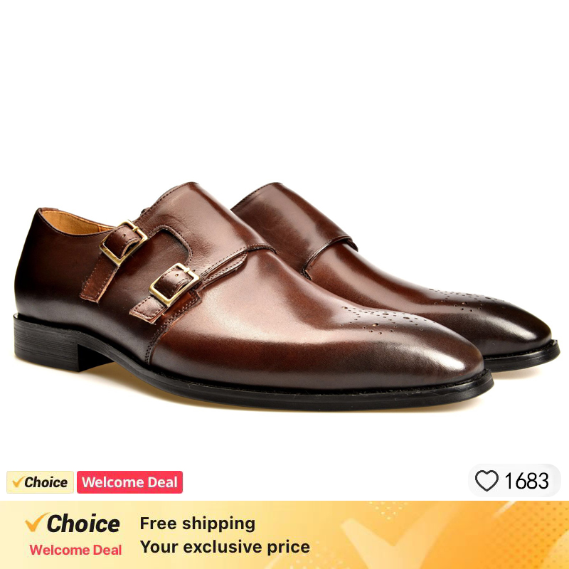 Męskie skórzane buty wizytowe, – Men Shoes Eu To Us Size recenzja i cena