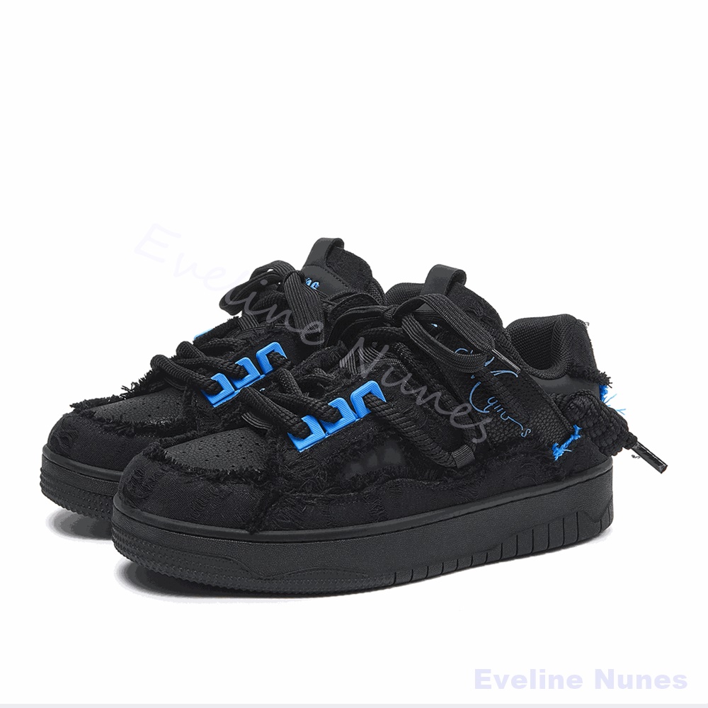 Czarne, postrzępione buty skat – Men'S Shoes Low Top recenzja i cena
