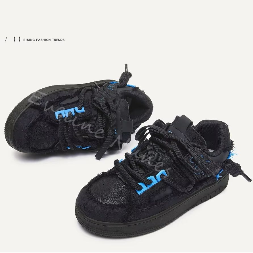 Czarne, postrzępione buty skat – Men'S Shoes Low Top recenzja i cena