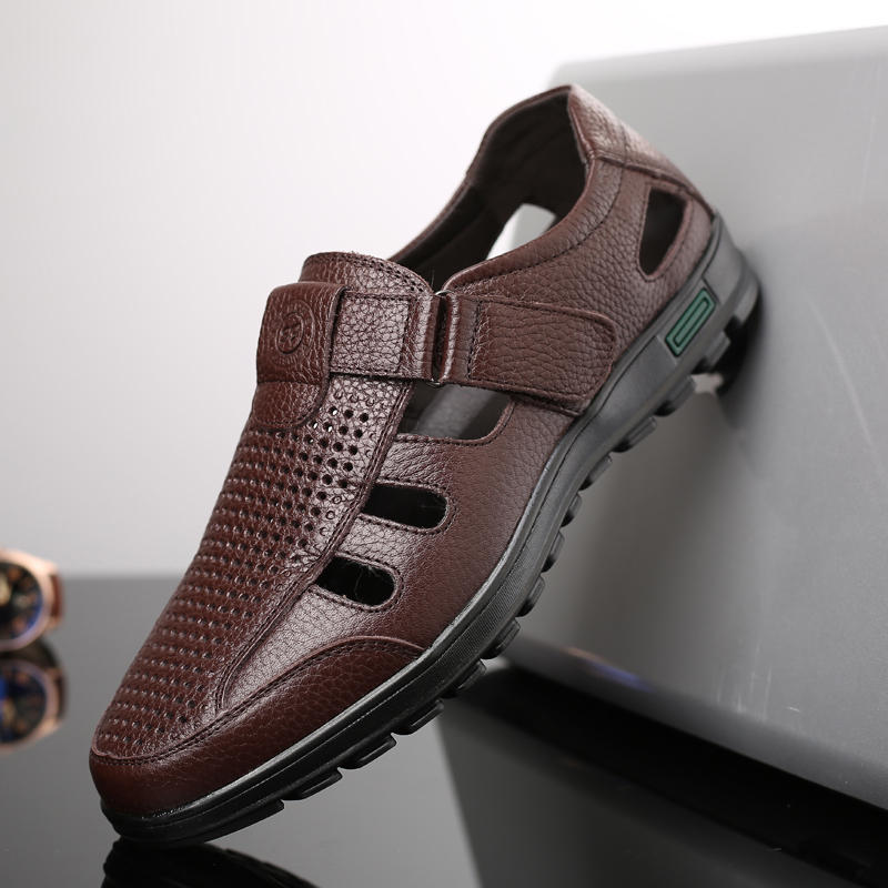 Męskie sandały z prawdziwej sk – Men Shoes Eu To Us Size recenzja i cena