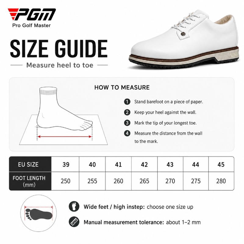 Męskie buty golfowe PGM ze skó – Men Shoes Eu To Us Size recenzja i cena