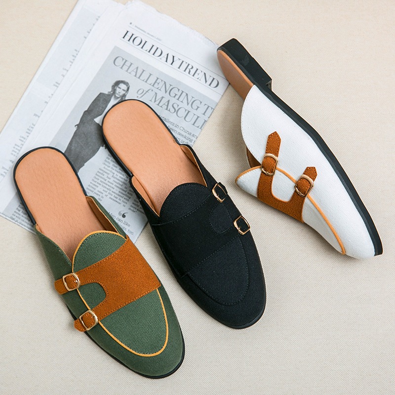 Męskie mule na płótnie, półbut – Monk Strap Shoe recenzja i cena