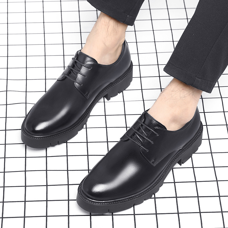 Męskie czarne skórzane sznurow – Men Shoes For Office Work recenzja i cena