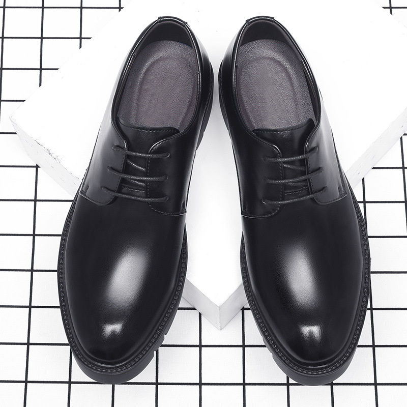 Męskie czarne skórzane sznurow – Men Shoes For Office Work recenzja i cena