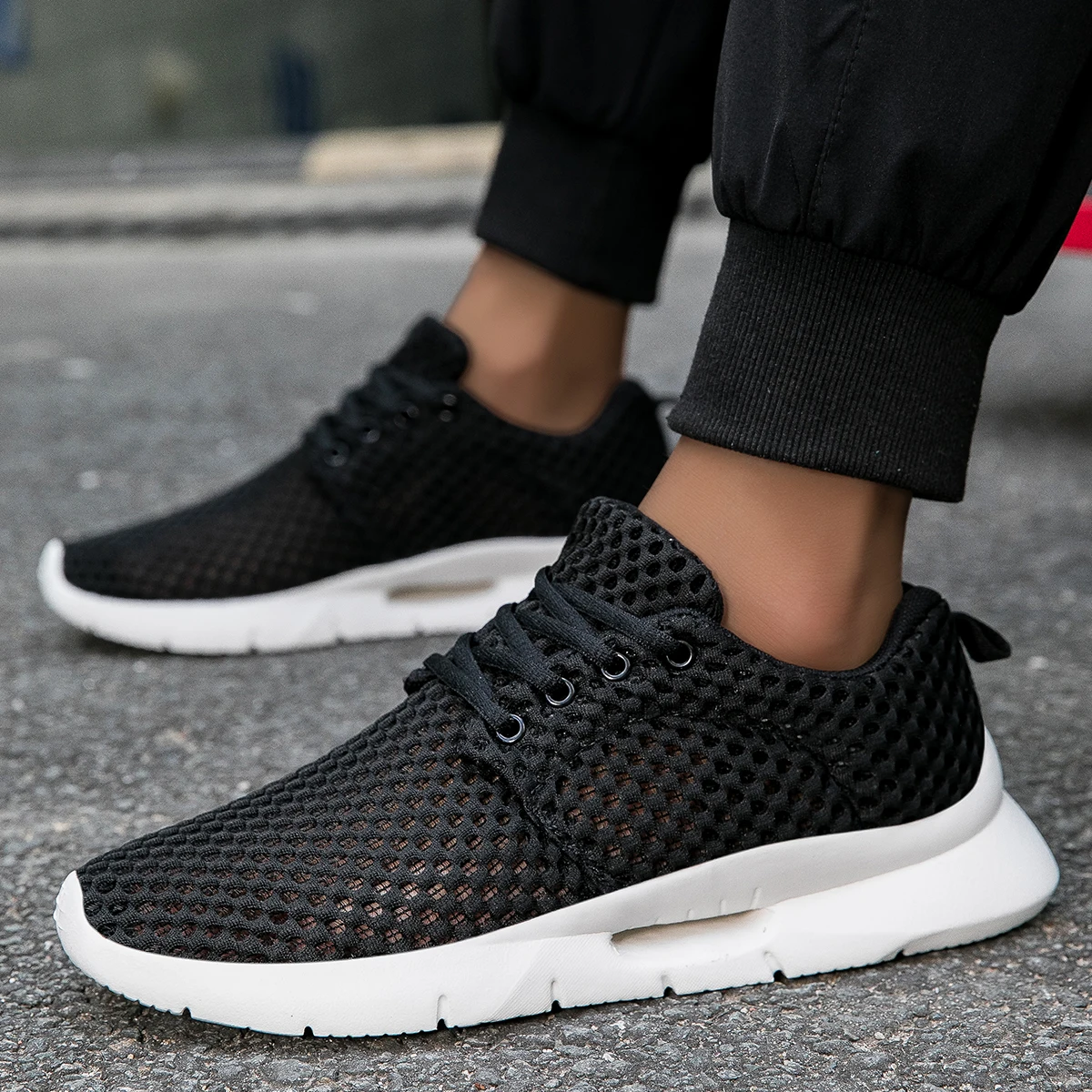 Letnie nowe męskie oddychające – Men'S Shoes Green And White recenzja i cena