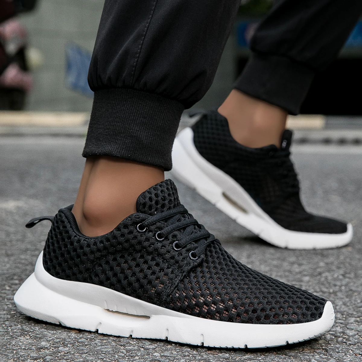 Letnie nowe męskie oddychające – Men'S Shoes Green And White recenzja i cena